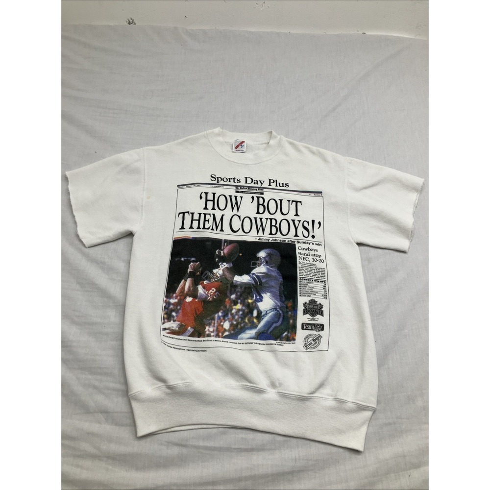 VTG 93 Dallas Cowboys T-shirt Medium How Bout Them Cowboys-Rare News Tee USA GUC
